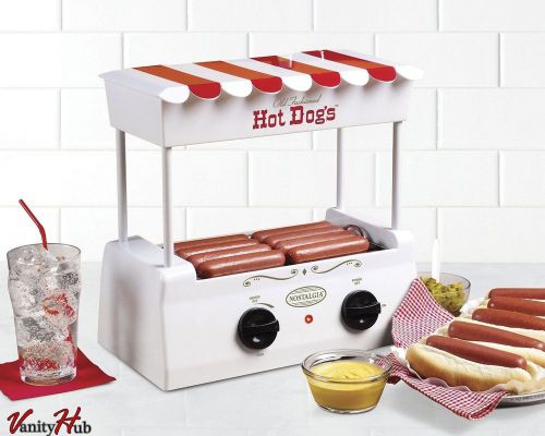 Vintage Hot Dog Roller Steamer Electric Grill Hot Dog Bun Warmer Cooker Machine