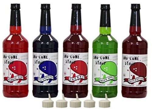 Snow cone and shave ice syrup-5 quart assortment for sale