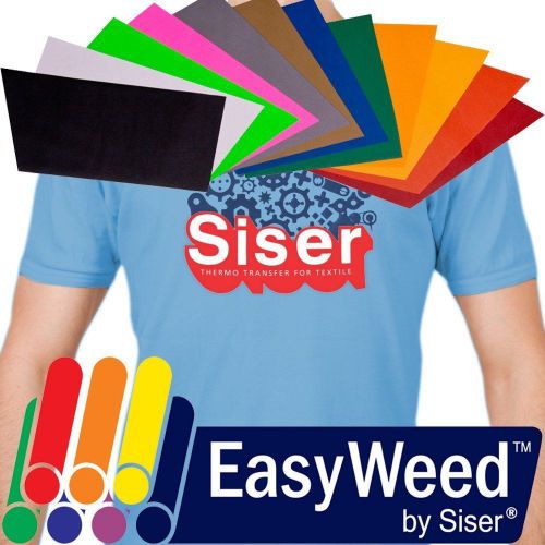 SISER EasyWeed Heat Transfer Vinyl, 12 x 15&#034; 12-Color Starter BUNDLE