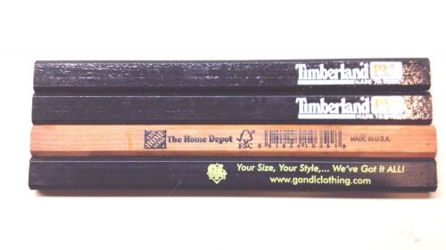 Lot of 4   Flat Wood Carpentry Construction Pencils w/ Logos