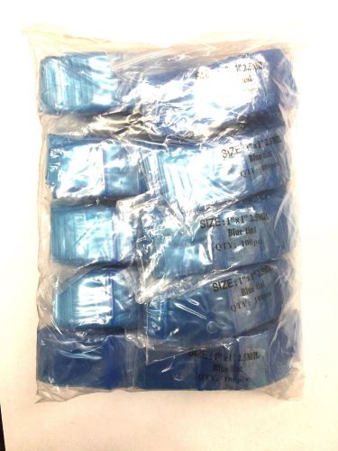 Top Quality 1000 1x1 (1010 Baggies) Blue Tint Bags Zip Lock