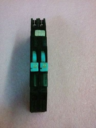 Zinsco magnetrip 15a 2 pole circuit breaker type rc38al 120/240 vac for sale