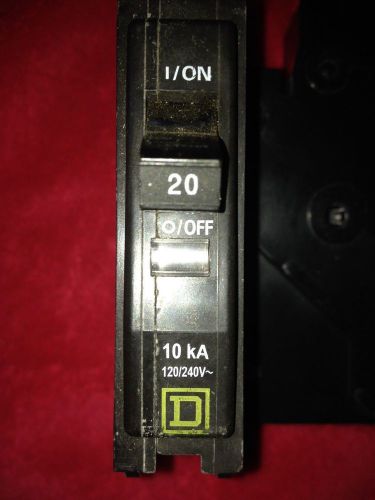 SQUARE D 20 Amp QOB CIRCUIT BREAKER 1 Pole QOB120 120/240 v bolt in (Lot of 9)