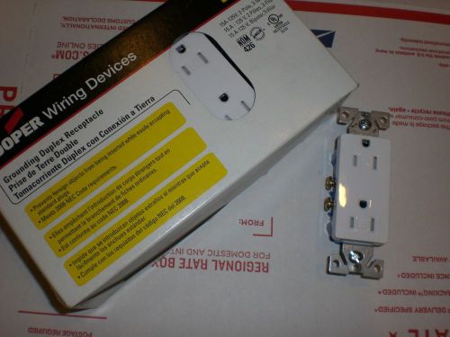 Lot of 10 New COOPER Decora Tamper Duplex Receptacles TR1107-9W (White) 15Amp.