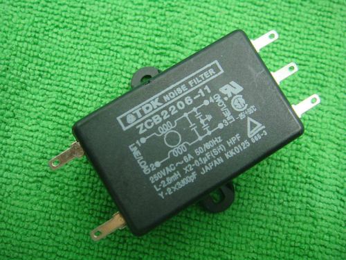 1pc tdk ac noise filter 110v 220v 6a zcb2206-11 power line ar for sale