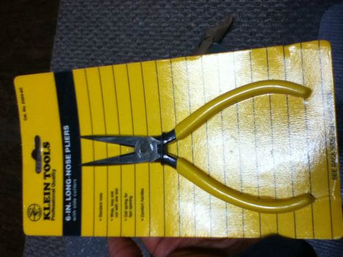 Klein  d203-6  c standard long-nose pliers side-cutting yellow 6-inches for sale