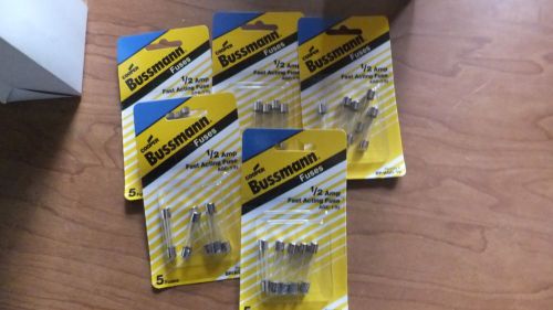 Cooper Bussmann Buss Box of 5 cards of 5 fuses each BP/ AGC-1/2 AMP