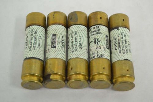 LOT 5 CEFCON LON-R60 DUAL ELEMENT TIME DELAY FUSE 250V-AC 60A AMP B355674