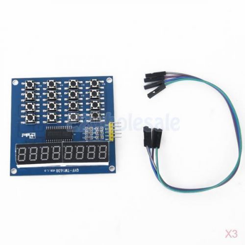 3x 8 bits led digital tube key tm1638 module 16 keys 8 grade brightness control for sale