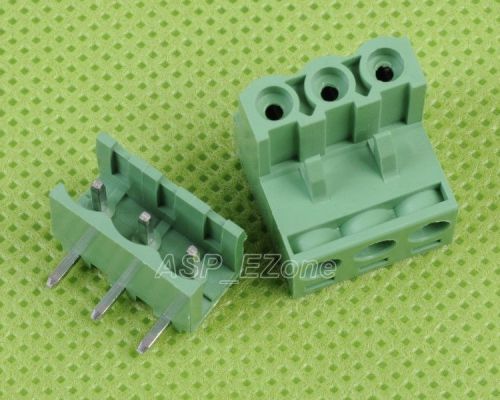 10pcs Block Terminal Wire Connectors 2EDG 5.08-3P Right Angle