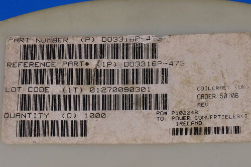 40-PCS IND POWER WIREWOUND 47UH 20% 100KHZ T/R DO3316P-473 3316P473 DO3316P473