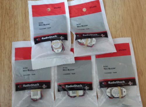 New Sealed Lot of X5 RadioShack 3VDC MINI BUZZER 1.5-3.0VDC 15mA item# 273-0023