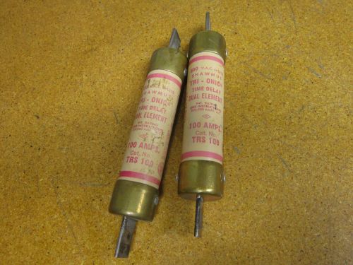 Shawmut Tri-Onic TRS 100 Time Delay Dual Element Fuse 100A 600V (Lot of 2)