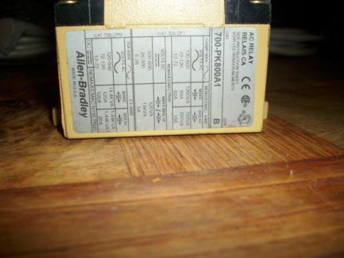 Allen-bradley 700-pk800a1 master control relay ppk800a1 for sale