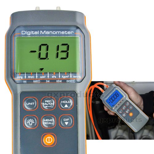 Handheld Pro Manometer Differential Air Pressure Gauge 11 Units Digital Tester