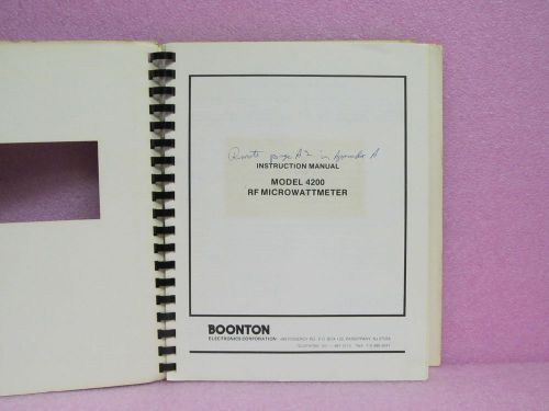 Boonton manual 4200 rf microwattmeter instr. man. w/schem. (s/n 619 &amp; above) for sale