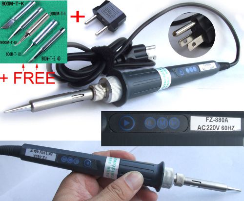 200-480 °C 220V Soldering Iron Gun Solder Weld Welding Irons 5PC TIPS Power plug