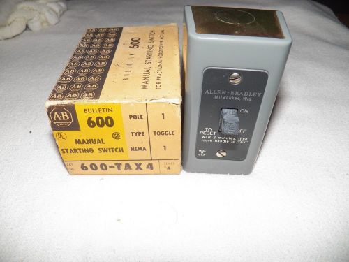 ALLEN-BRADLEY MANUAL MOTOR STARTER 600-TAX4