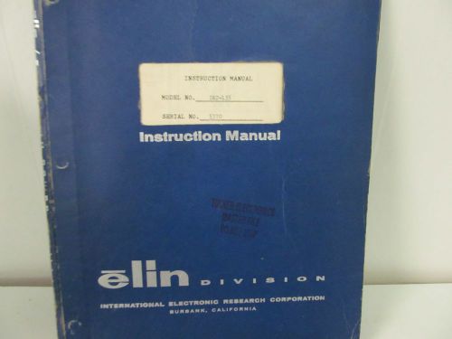 Elin division dk2-135 precision power oscillator instruction manual w/schematics for sale