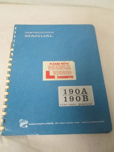 TEKTRONIX 190A 190B SINE-WAVE GENERATOR INSTRUCTION MANUAL