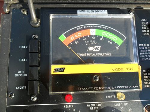 B&amp;K 747 PRECISION  DYNA-JET TUBE TESTER + ReCapd + CALIBRATED &amp;Full Scale 12AX7