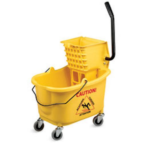 Buckets Yellow 35 Qt. Dual-Cavity Press-Down Mop System