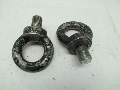 Eyebolt Lifting W/Shoulder Zinc Plated Steel M30X3.50mm 45mm Shank Lot of 2