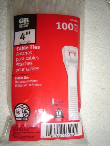 GARDNER BENDER 4&#034; CABLE TIES 46-104 *1000 PIECES**10BAGS OF 100 **NEW IN PKGS**