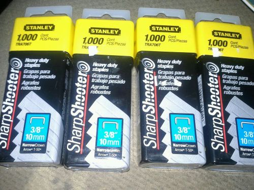 4 boxes Stanley Sharpshooter 3/8 Inch Leg Length Staples 1,000 Pack  arrow