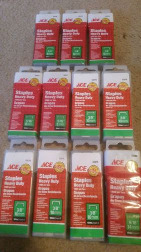 11000 ACE Heavy Duty Staples 1/4&#034; (6 mm) 5/16&#034; (8 mm) 3/8&#034; (10 mm) 9/16&#034; (14 mm)