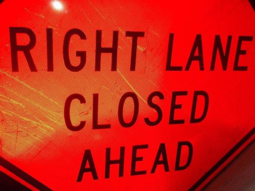 Lot of 23 Metal Reflective Construction Roadwork Signs 48&#034; x 48&#034;