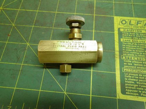 PNEU-TROL 1/4 METERING VALVE FP 20 BK 1/4 NPT 7/8 HEX X 2 3/8 LONG #51695