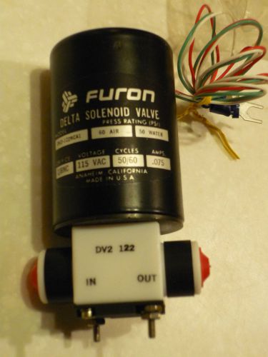 FURON SOLENOID VALVE DV2-122NCA1, 60 PSIG, 1/8 ORIFICE, 115VAC, 50/60 CYCLES