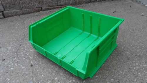 6 New Green Global Plastic Stacking Bins 16-1/2x14-3/4x7