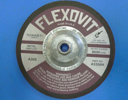 5 NEW FLEX-O-VIT 7 x 1/4 x 5/8-11 GRINDING WHEELS for ANGLE GRINDERS  *Y