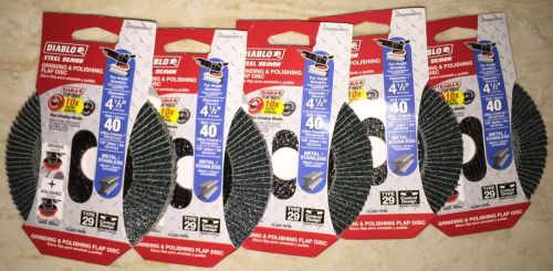 Freud DIABLO 4-1/2&#034; Steel Demon Flap Disc 40 Grit (5 Pack) *New