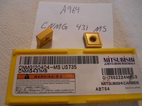 10 NEW MITSUBISHI CNMG 431 MS CARBIDE INSERTS. GRADE: US 735 {A964}