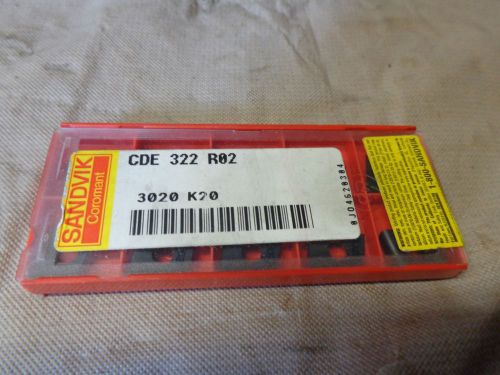 10 SANVIK COROMANT INSERTS CDE 322 RO2 3020 K20