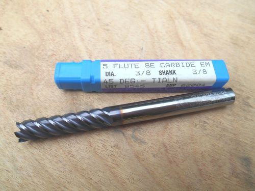 NIAGARA 3/8 x 3/8&#034; x 4&#034; CARBIDE END MILL , S545  5FLT. TIALN