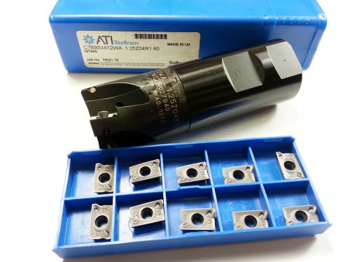 1.25&#034; ATI C7690VA12WA 1.25Z04R1.60  Indexable Mill +10 ADKT PDER Inserts  N 398