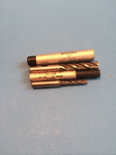 Lot Of 2 Weldon HSS End Mills AL 16-3 &amp; AL 8-2