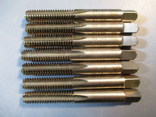Lot of 7 HW Co Bottoming Hand Taps, 5/16-18 NC, HS GH3, 4 flute, straight, USA