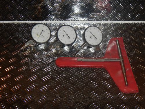 3 Mitutoyo Dial Indicators 2804-10 Lugback 1 - Starrett Telescopic gage 3.5-6&#034;