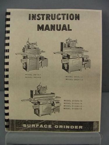 Doall d6-d8-d10 series grinder instruction manual for sale