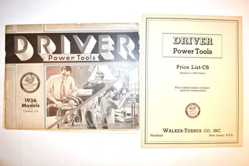 1936 WALKER TURNER DRIVER POWER TOOLS  models CATALOG C6 #RR240 lathe drill saw