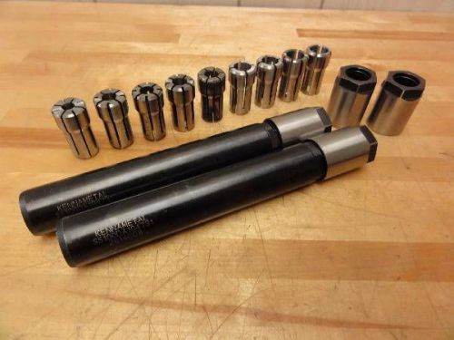 (2) Kennametal DA100 Collet Tool Holder, SS100DA104731, 1&#034; Shank, asst collets