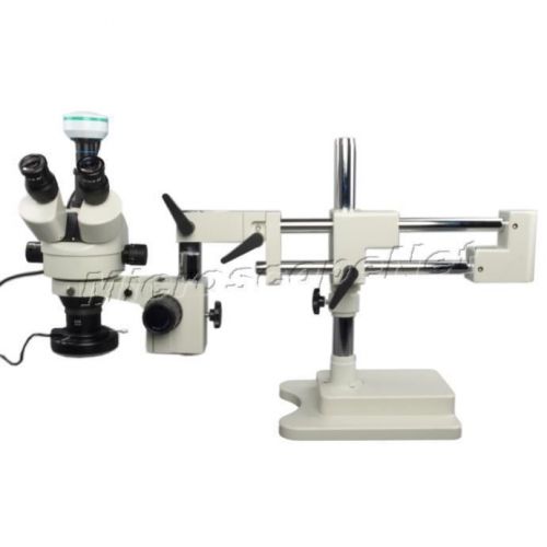 Dual Boom Stand Microscope 3.5-90X +2MP Camera +144 LED