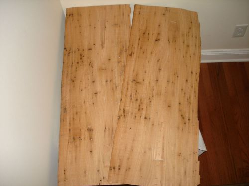 TWO  RARE AMERICAN WORMY CHESTNUT  WOOD  VENEER 10&#039;&#039; X 36&#039;&#039; = 1/28 OR .0357 IN