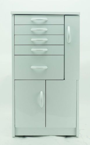 DENTAL MEDICAL LAB MOBILE CABINET CART MULTIFUNCTIONAL DRAWERS W/ WHEELS WHITE