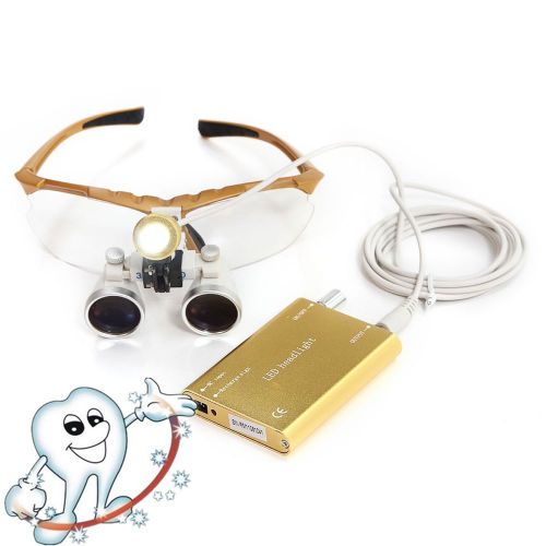 ~bid **dental surgical binocular loupes optical glass loupe 3.5 + led head light for sale